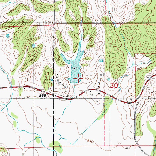 Topographic Map of Spring Creek Ranch Dam, MO