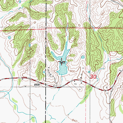Topographic Map of Spring Creek Ranch Lake, MO