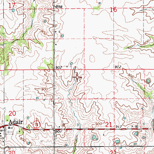 Topographic Map of Gaylen Hill Dam, MO