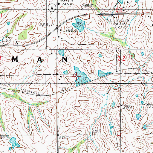 Topographic Map of Strong and Stewart Lake Dam, MO