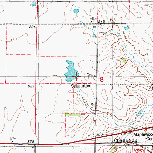 Topographic Map of Jack Wood Dam, MO