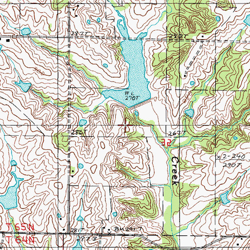 Topographic Map of Panther Creek Watershed Dam D-1, MO