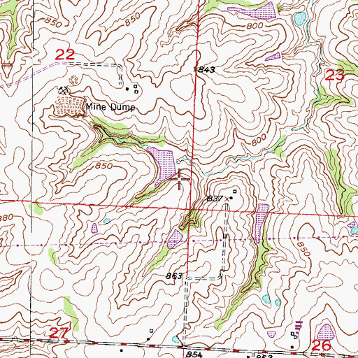 Topographic Map of Tabo Creek Watershed Structure C-21 Dam, MO