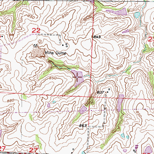Topographic Map of Number 186 Reservoir, MO