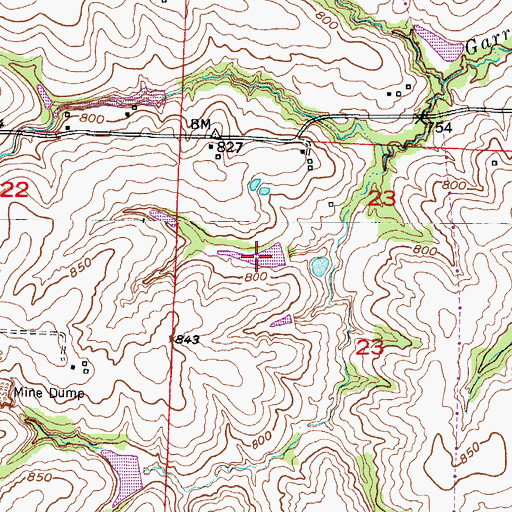 Topographic Map of Number 187 Reservoir, MO