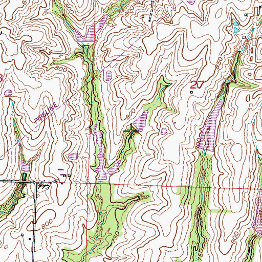 Topographic Map of Tabo Creek Watershed Structure E-22 Dam, MO