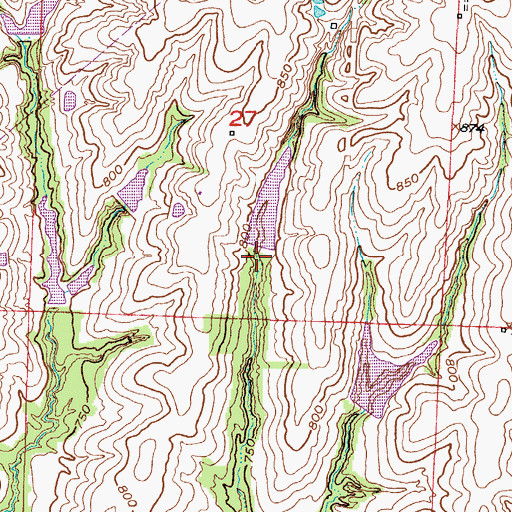 Topographic Map of Tabo Creek Watershed Dam E-39, MO