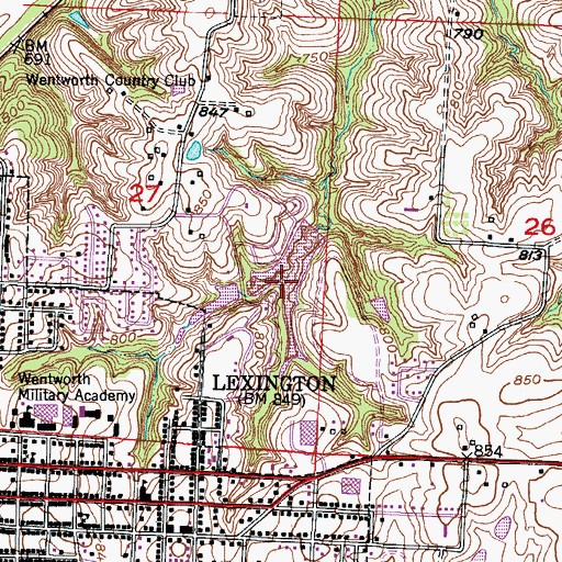 Topographic Map of Lions Club Lake Number 10298, MO