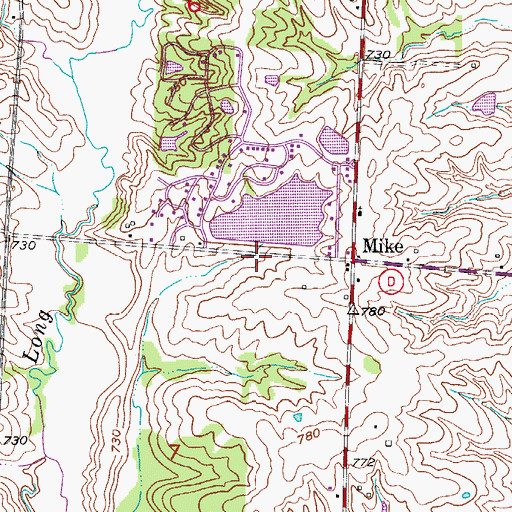 Topographic Map of Pleasure Hills Estates Lake Dam, MO