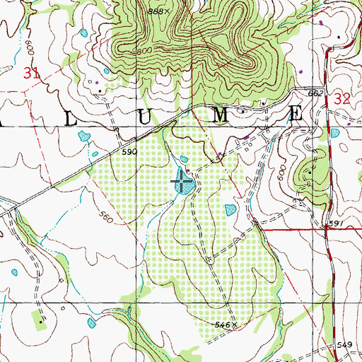Topographic Map of Weakley Lake, MO