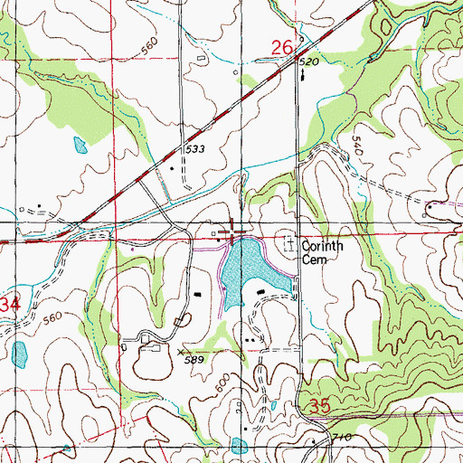 Topographic Map of Pipefitters Dam, MO