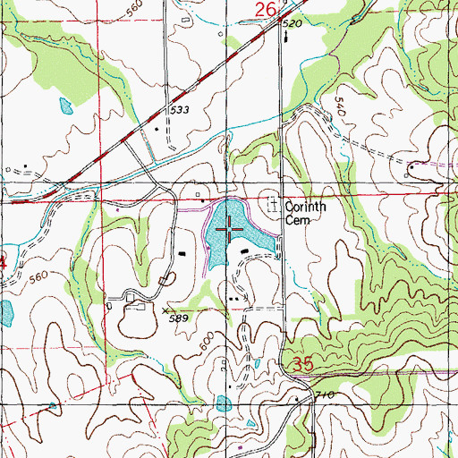 Topographic Map of Pipefitters Lake, MO
