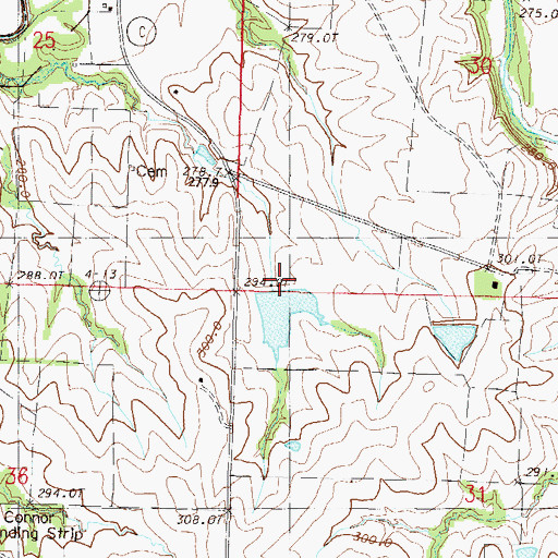 Topographic Map of Newby Lake Dam, MO