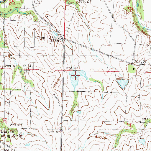 Topographic Map of Newby Lake, MO