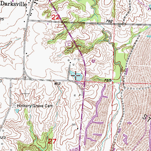 Topographic Map of Stuck Lake, MO