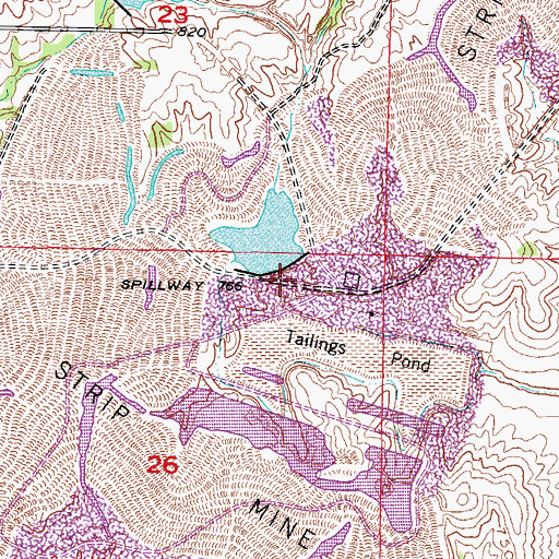 Topographic Map of Thomas Brothers Lake Dam, MO