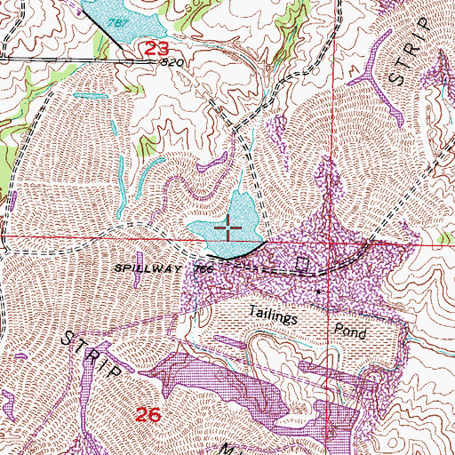 Topographic Map of Thomas Brothers Lake, MO