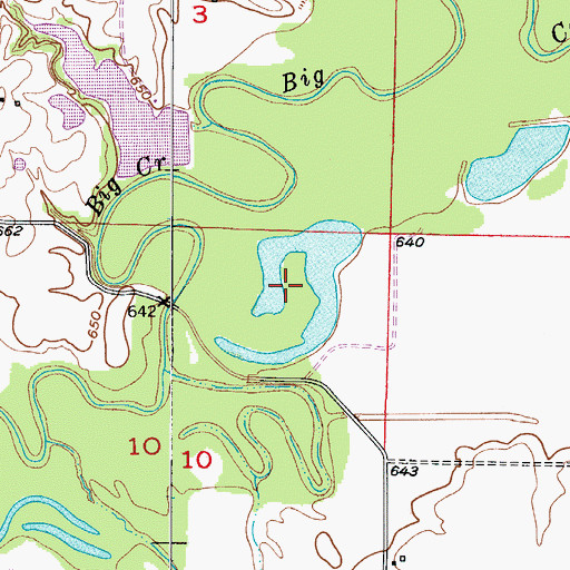 Topographic Map of Horseshoe Lake Dam, MO