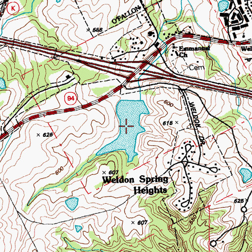 Topographic Map of Mononame 207 Reservoir, MO