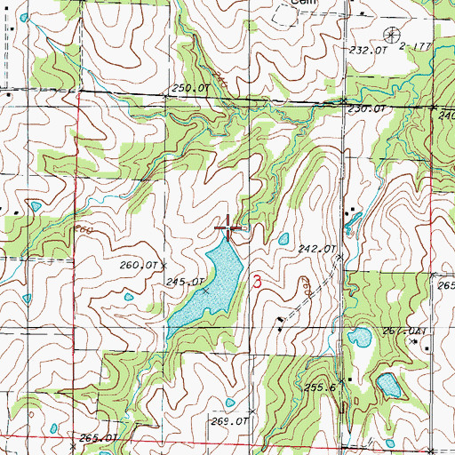 Topographic Map of City of Breckenridge Dam, MO
