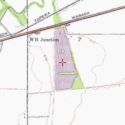 Topographic Map of Carrollton Recreation Lake, MO