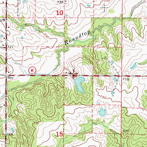 Topographic Map of Charles Moore Dam, MO