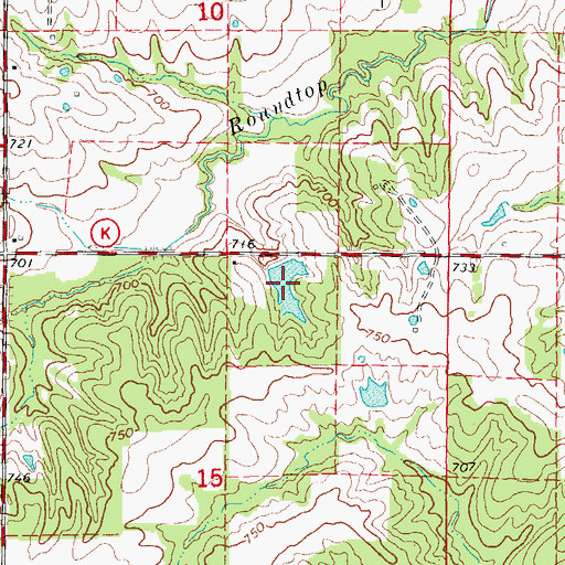 Topographic Map of Moore Lake, MO