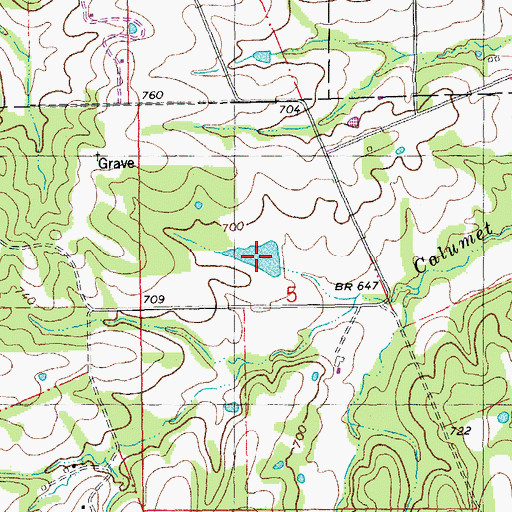 Topographic Map of Wilson Lake, MO