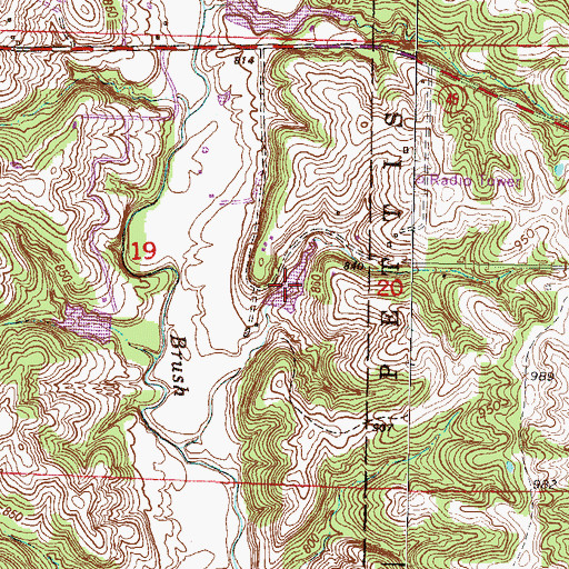 Topographic Map of Hereford Valley Lake, MO