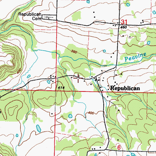 Topographic Map of Republican School (historical), AR