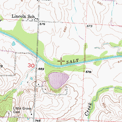 Topographic Map of Robertson Lake Dam, MO
