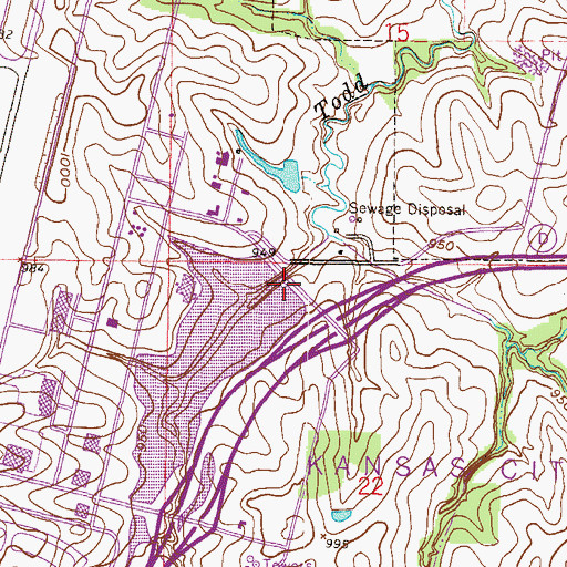 Topographic Map of International Airport Dam, MO