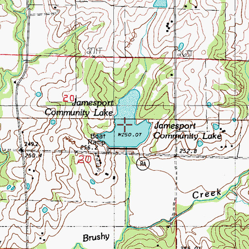 Topographic Map of Jamesport Community Lake, MO