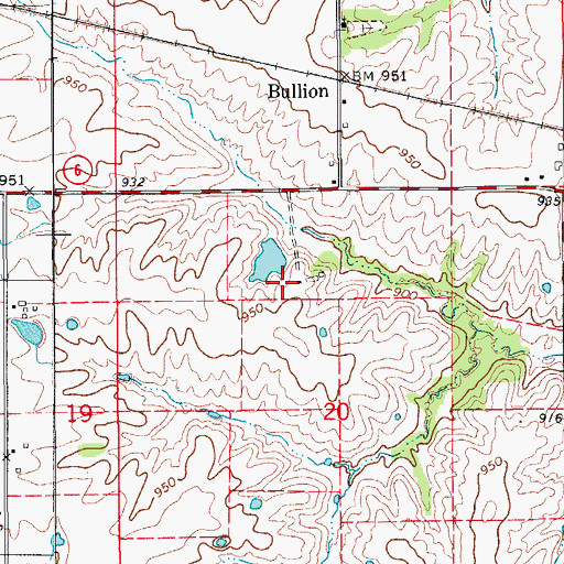 Topographic Map of McCulough Dam, MO