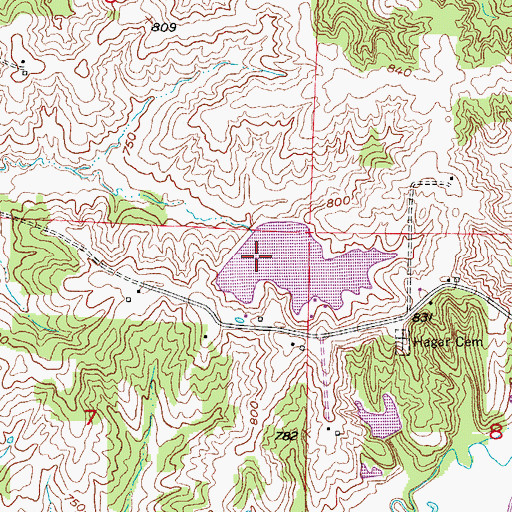Topographic Map of Lake Wata Dam, MO