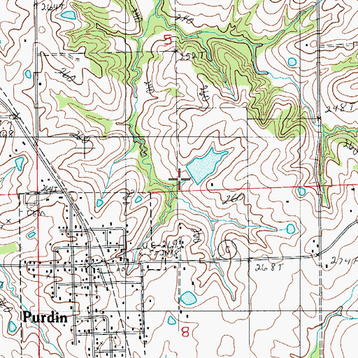 Topographic Map of Hale Lake Dam, MO