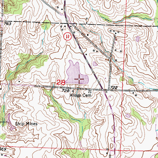 Topographic Map of Moore Lake Dam, MO