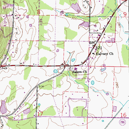 Topographic Map of Salem (historical), AR