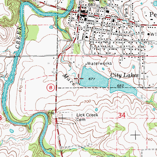 Topographic Map of Perry City Dam - Lower, MO