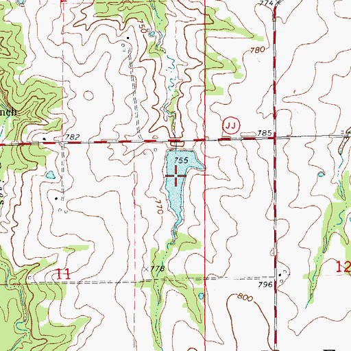 Topographic Map of Number 220 Reservoir, MO