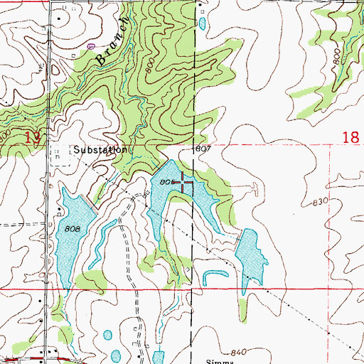 Topographic Map of Number 221 Reservoir, MO