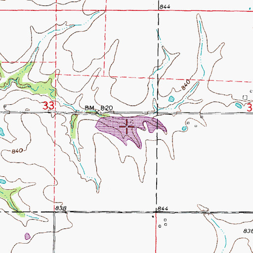 Topographic Map of Number 222 Reservoir, MO