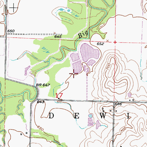 Topographic Map of Lakeview Dam, MO