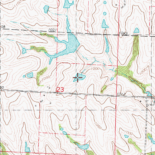 Topographic Map of Derr Lake, MO