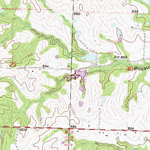 Topographic Map of Ussary Lake, MO