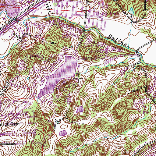 Topographic Map of Fon-Du-Lac Dam, MO