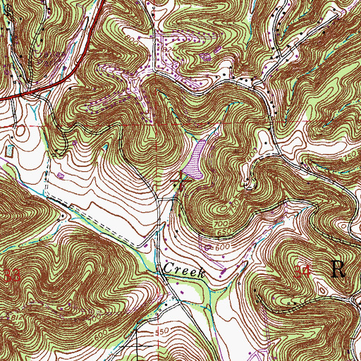 Topographic Map of Glen Rose Lake Dam, MO