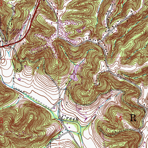 Topographic Map of Lake Glen Rose, MO