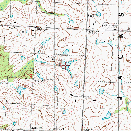 Topographic Map of Lochridge Farms Lake, MO