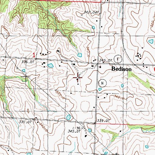 Topographic Map of 102 River Tributaries Watershed Structure Number 4 Dam, MO